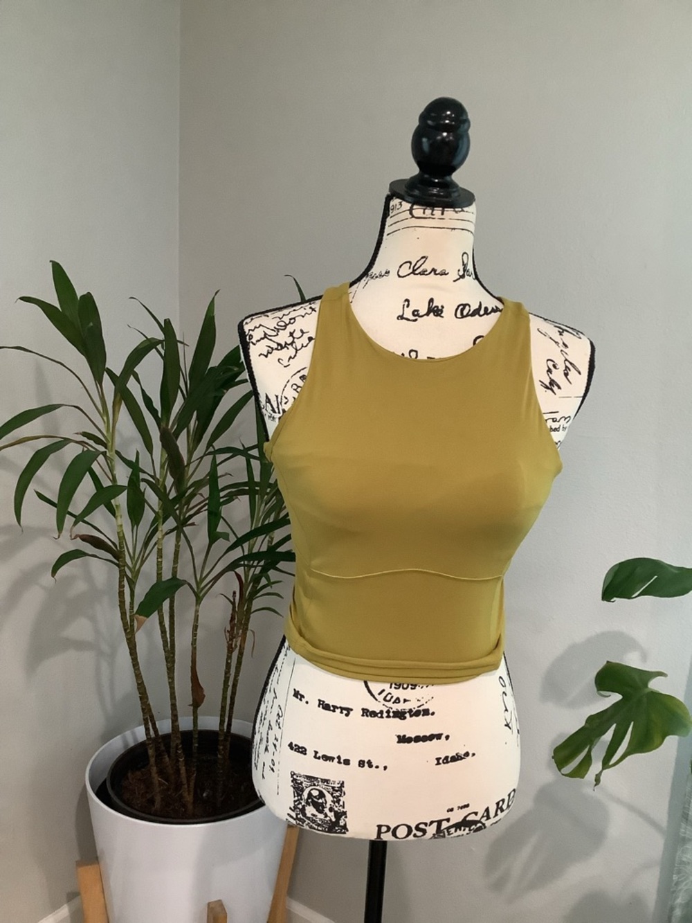 lululemon athletica Olive Green High-Neck Crop Tank